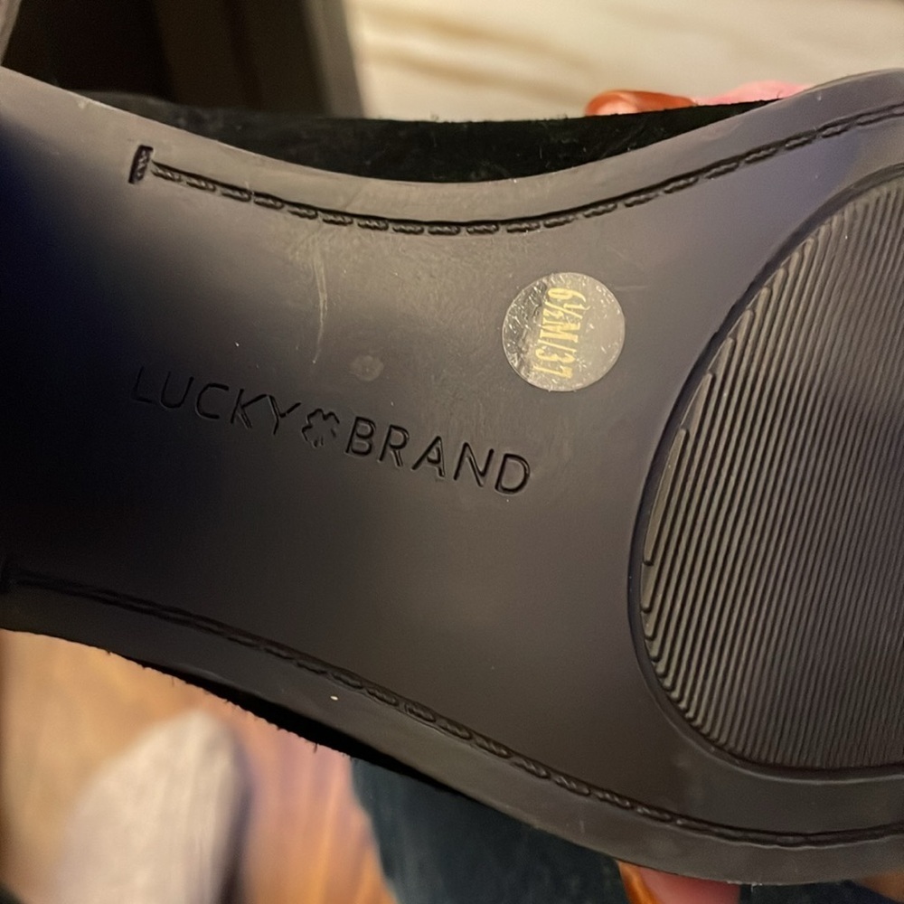 LUCKY BRAND SUEDE WOMEN BLACK BOOTIES 6.5 - Picture 7 of 9